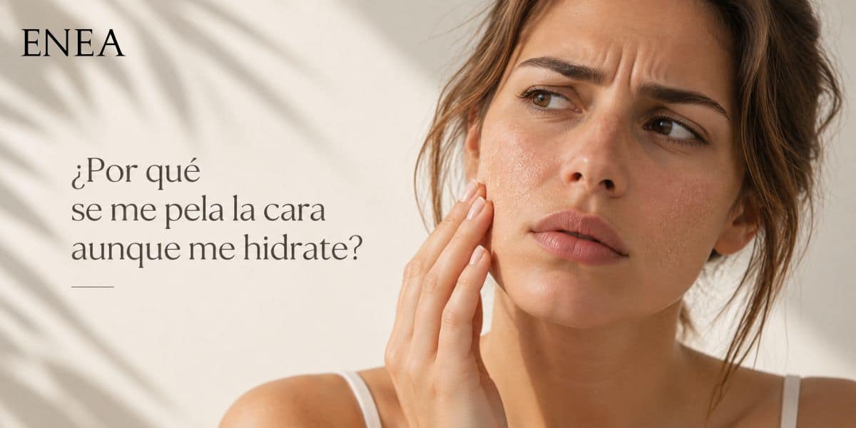 Mujer preocupada por tener la piel seca aunque use crema hidratante